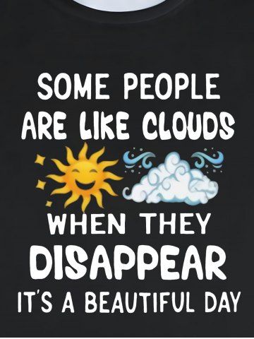 Unisex Sun Cloud and Letter Print Graphic Tee