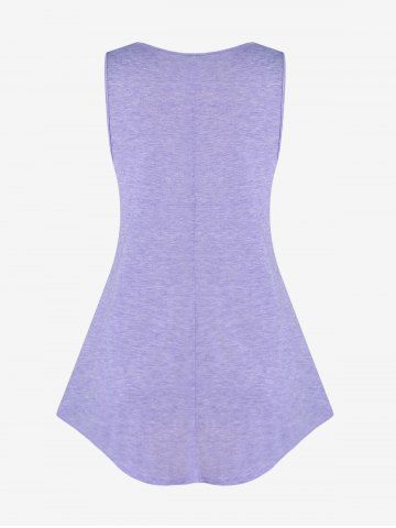 Plus Size Lace Crochet Trim Cutout Crisscross Tank Top