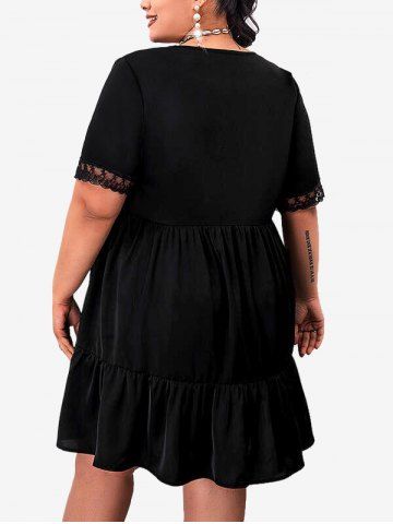 Grandes Tailles Rosegal Taille Robe Ligne A En Dentelle Insérée