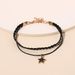 Star Layered Pendant Adjustable Strand Bracelet -  