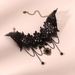 Gothic Vintage Chains Lace Pendant Choker Necklace -  