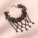 Vintage Gothic Chain Lace Pendant Choker Necklace -  
