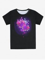 T-shirt Unisexe à Imprimé Papillon Cœur - Noir 6XL