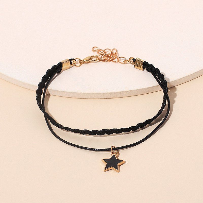 Outfit Star Layered Pendant Adjustable Strand Bracelet  