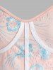 Spaghetti Strap Flower Embroidered High Low Mesh Dress -  
