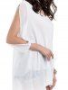 Blouse en Maille Transparente à Manches Fendues Grande Taille - Blanc 3X | US 22-24