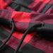 Mini Robe de Sweat-shirt à Carreaux Manches Longues Grande Taille à Col Bénitier avec Boutons - Noir 
