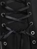 Lace Up Grommets Full Zipper Gothic Tank Top -  