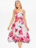 Flower Print Asymmetrical Sundress -  