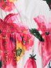 Flower Print Asymmetrical Sundress -  