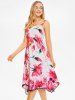Flower Print Asymmetrical Sundress -  