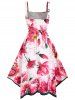 Flower Print Asymmetrical Sundress -  