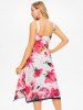 Flower Print Asymmetrical Sundress -  