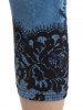 Plus Size High Waist 3D Denim Print Skinny Capri Jeggings -  