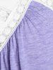 Débardeur Découpé Croisé Ourlet Au Crochet en Dentelle de Grande Taille - Violet clair 4X | US 26-28