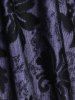 T-Shirt à Épaules Dénudées avec Empiècements en Dentelle Grande-Taille - Violet clair 3X | US 22-24