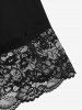 Plus Size High Waist Lace Panel Capri Wide Leg Culotte Pants -  
