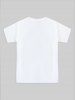 T-shirt de Base Unisexe à Imprimé Cœur de Grande Taille - Blanc M