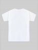 Plus Size Heart Print Unisex Basic Tee -  