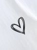 Plus Size Heart Print Unisex Basic Tee -  