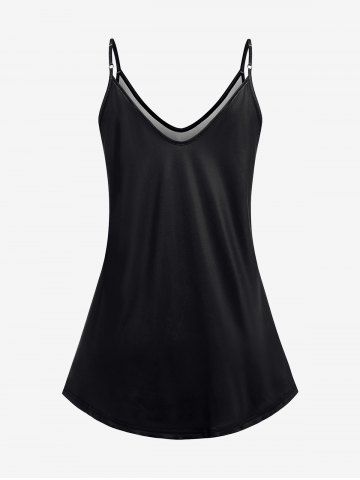 Plus Size Skull Fire Print Gothic Tank Top (Adjustable Straps)
