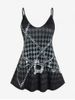 Plus Size 3D Checkerboard Chains Printed Tank Top -  