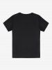 T-shirt Unisexe à Imprimé Peinture Eclaboussée Cœur à Manches Courtes - Noir 6XL