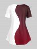 Plus Size Two Tone Short Sleeves Tee -  