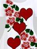 Plus Size Heart Flower Print Tee -  