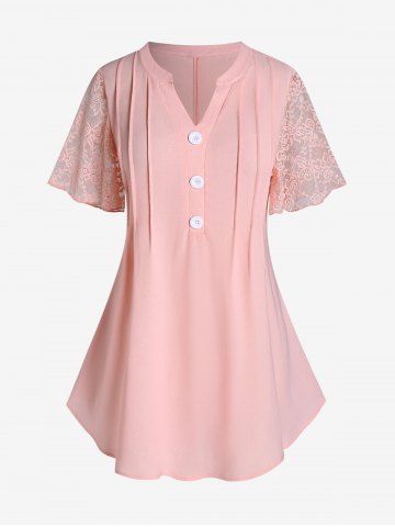 Top Talla Extra Manga 3 / 4 Cuello V - LIGHT PINK - 2X | US 18-20