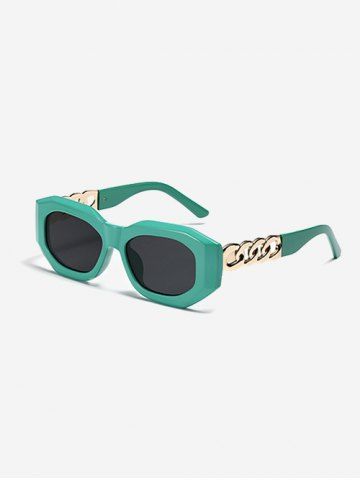 Hollow Out Leg Solid Color Sunglasses - LIGHT SEA GREEN