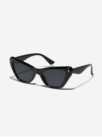 Simple Style Kitten Eye Shape Sunglasses - BLACK