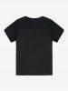 T-shirt Unisexe à Imprimé Dessin Animé à Manches Courtes - Noir 5XL
