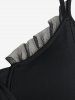 Plus Size Lace Panel Flower Embroidered Crisscross Backless Tunic Top -  