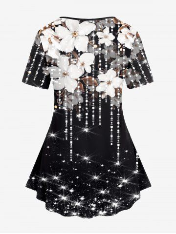 Plus Size Starlight Floral Print T-shirt