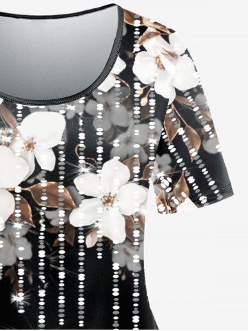 Plus Size Starlight Floral Print T-shirt