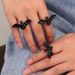 Gothic Bat Shape Adjustable Unisex Cuff Ring -  