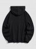 Sweat à Capuche Pull-over Streetwear Motif de Lettre et D'Ours - Noir M