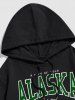 ALASKA Letter Printed Kangaroo Pocket Hoodie -  