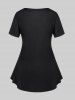 Plus Size Colorblock Musical Notes Print Tee -  