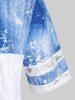 T-shirt Panneau en Dentelle à Imprimé 3D Denim de Grande Taille - Blanc L | US 12