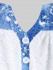 T-shirt Panneau en Dentelle à Imprimé 3D Denim de Grande Taille - Blanc L | US 12