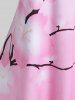 T-shirt à Imprimé Fleur de Cerisier Ombre à Manches Courtes de Grande Taille - Rose clair 5x | US 30-32