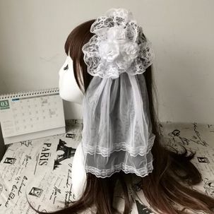 Lolita Flower Veil Hair Clip