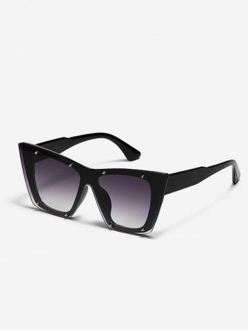 Square Shape Pointed Sunglasses - BLACK
