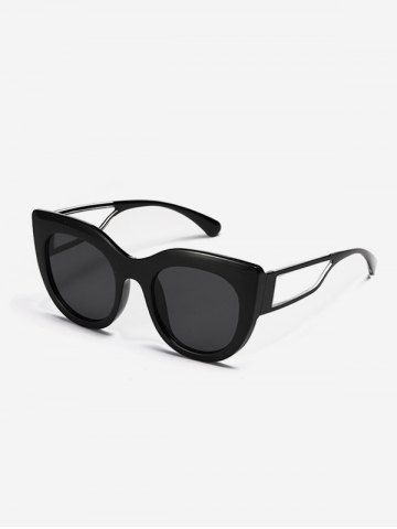 Large Frame Two-tone Color Sunglasses - BLACK