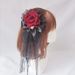 Pince à Cheveux Motif Nœud Rose et Perles Style Lolita - Noir 