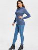 Plus Size Drawstring Pockets Pullover Hoodie -  
