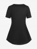 T-shirt à Imprimé 3D Fleur de Grande Taille à Manches Courtes - Noir 5x | US 30-32