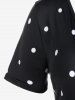 Plus Size Flower Polka Dot Printed Short Sleeves Tee -  